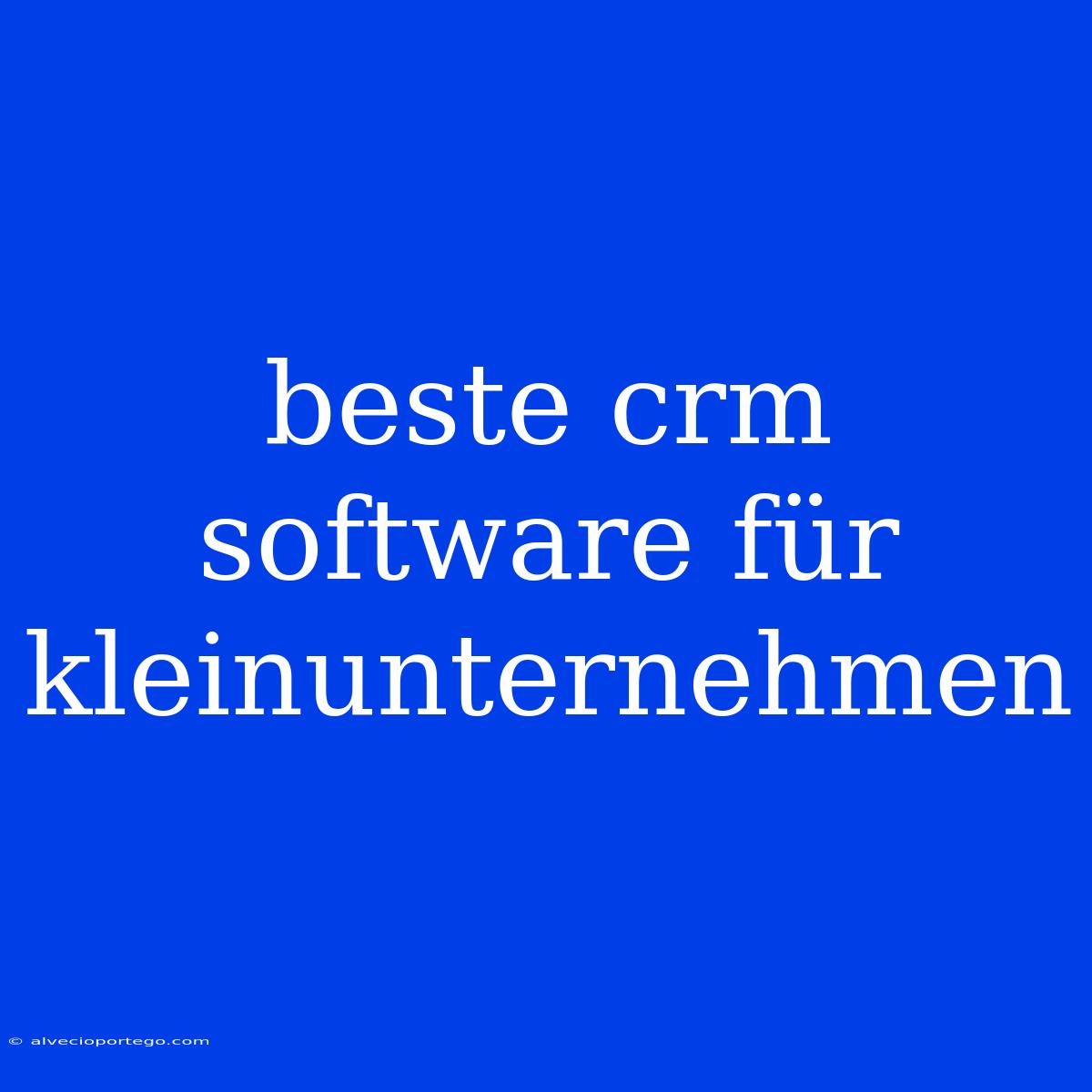 Beste Crm Software Für Kleinunternehmen