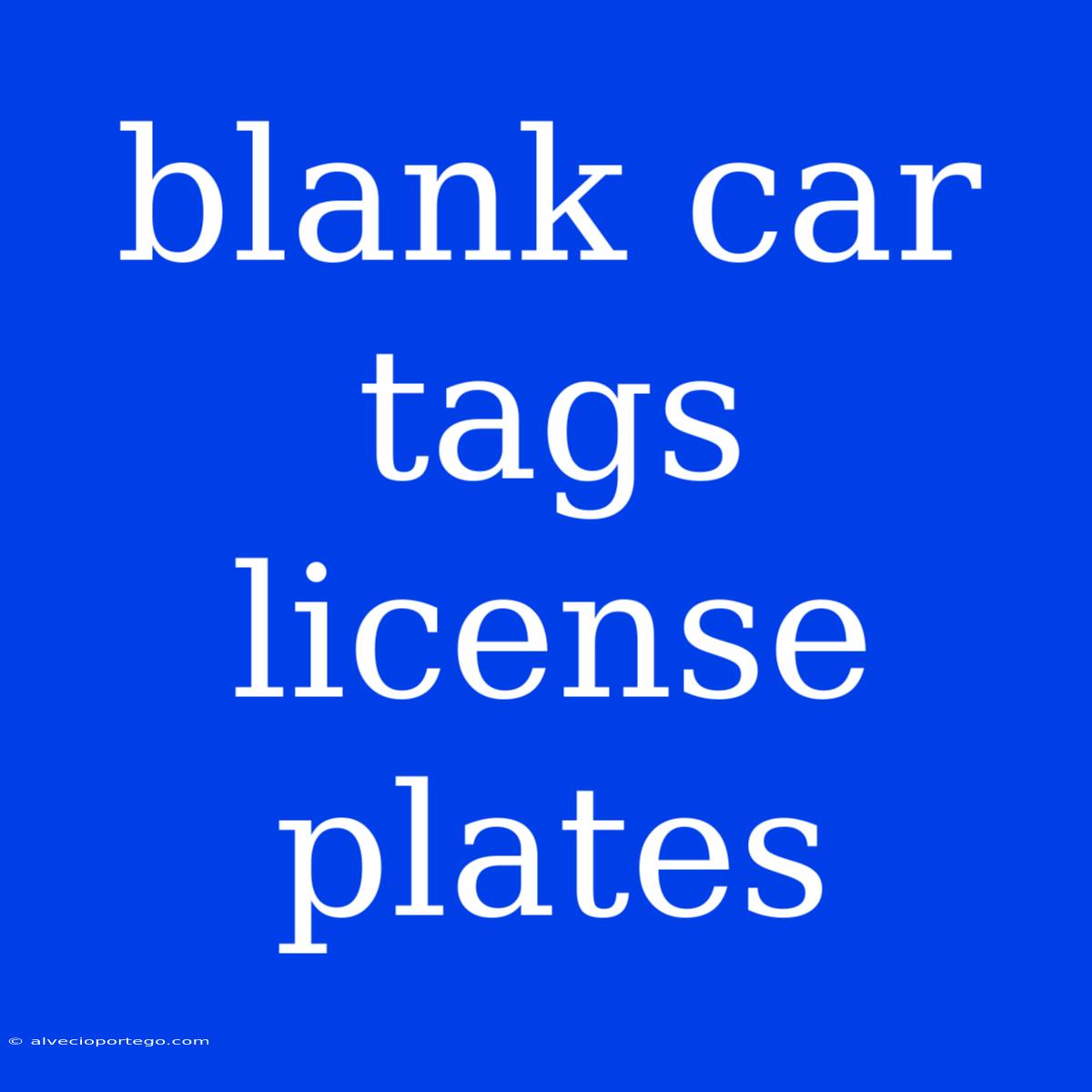 Blank Car Tags License Plates