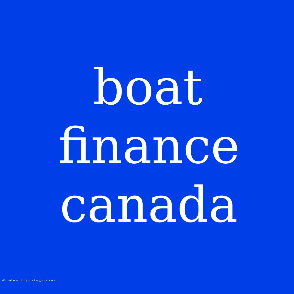 Boat Finance Canada