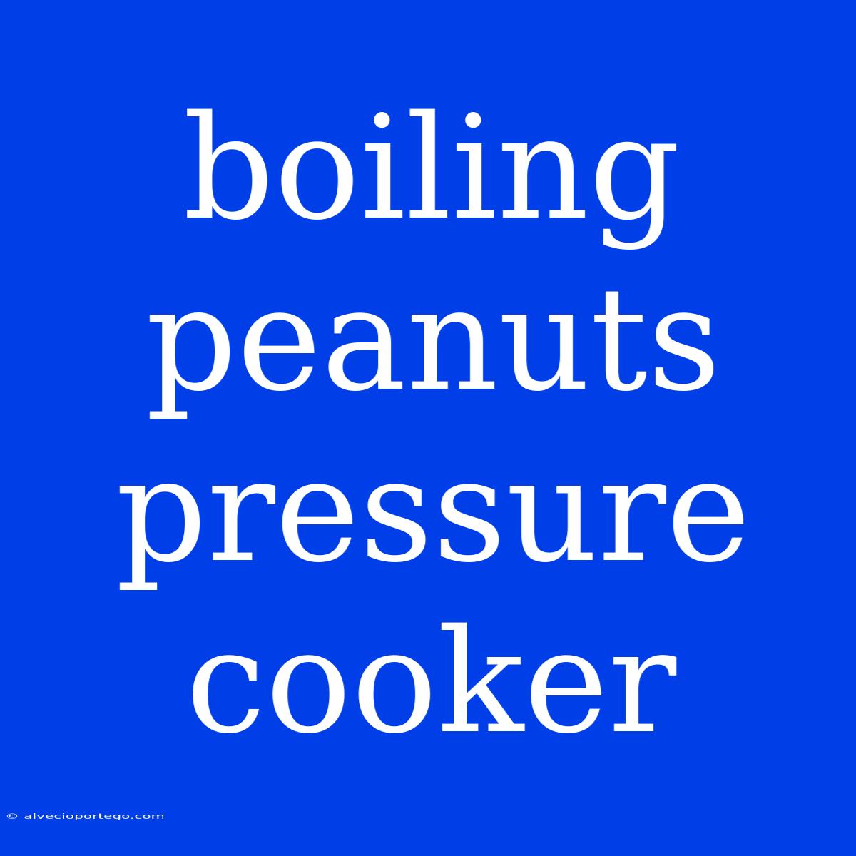 Boiling Peanuts Pressure Cooker