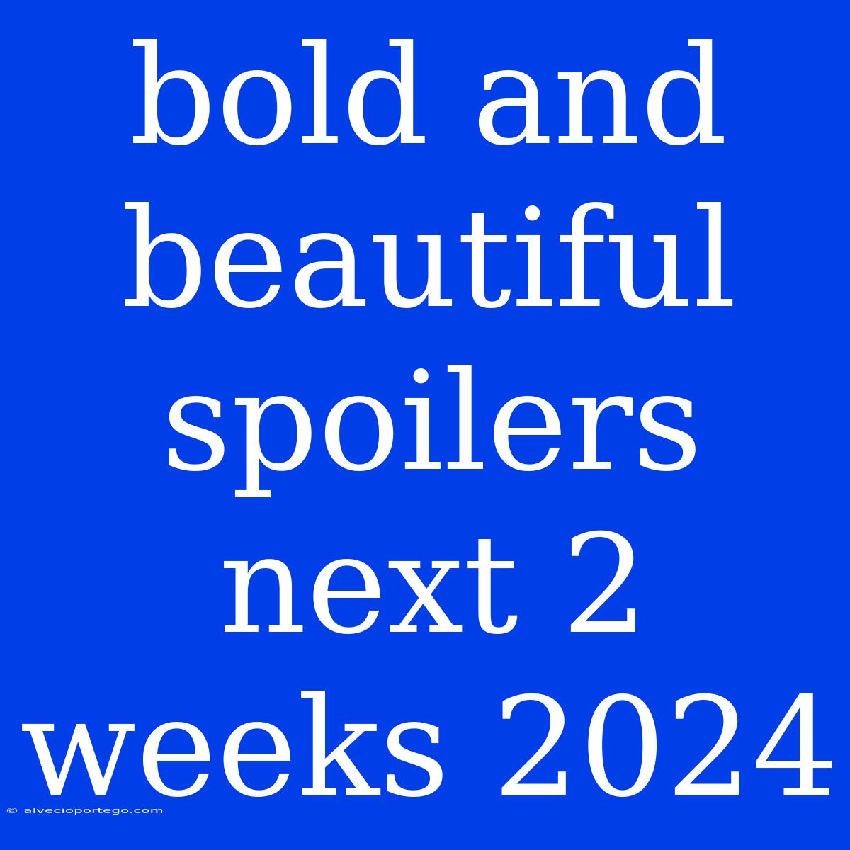 Bold And Beautiful Spoilers Next 2 Weeks 2024