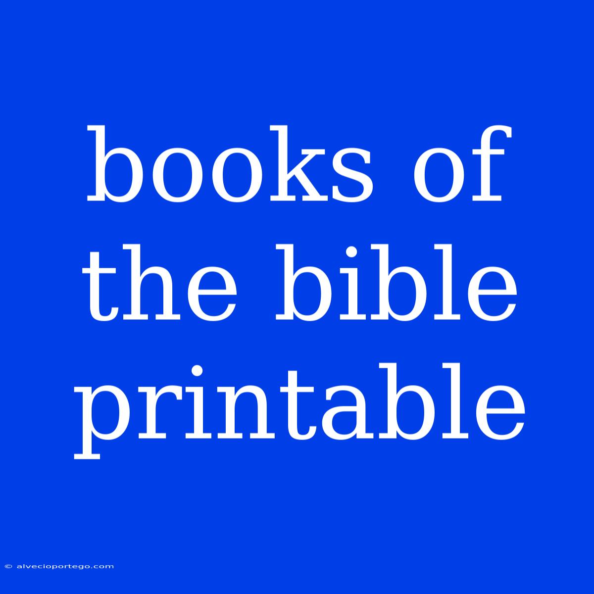 Books Of The Bible Printable