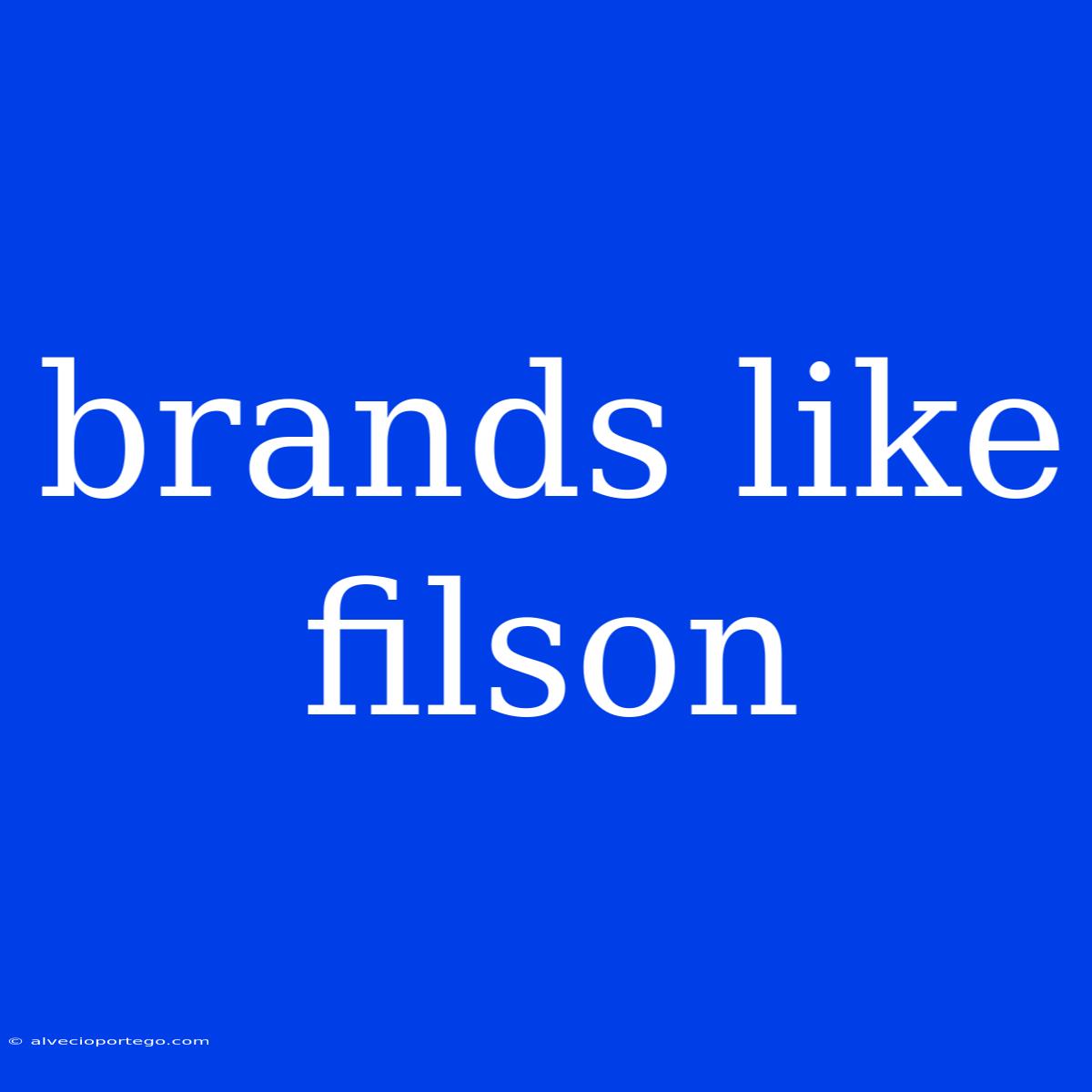 Brands Like Filson