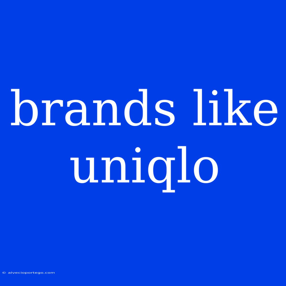 Brands Like Uniqlo