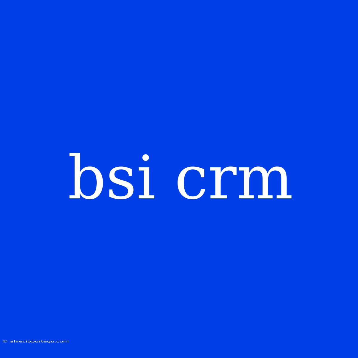 Bsi Crm