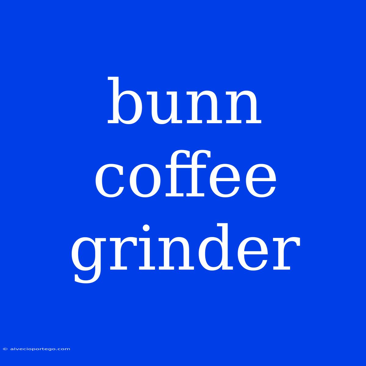 Bunn Coffee Grinder