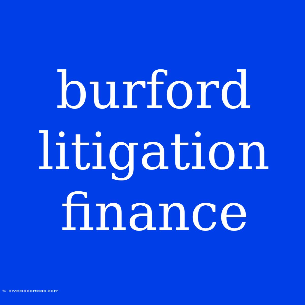 Burford Litigation Finance