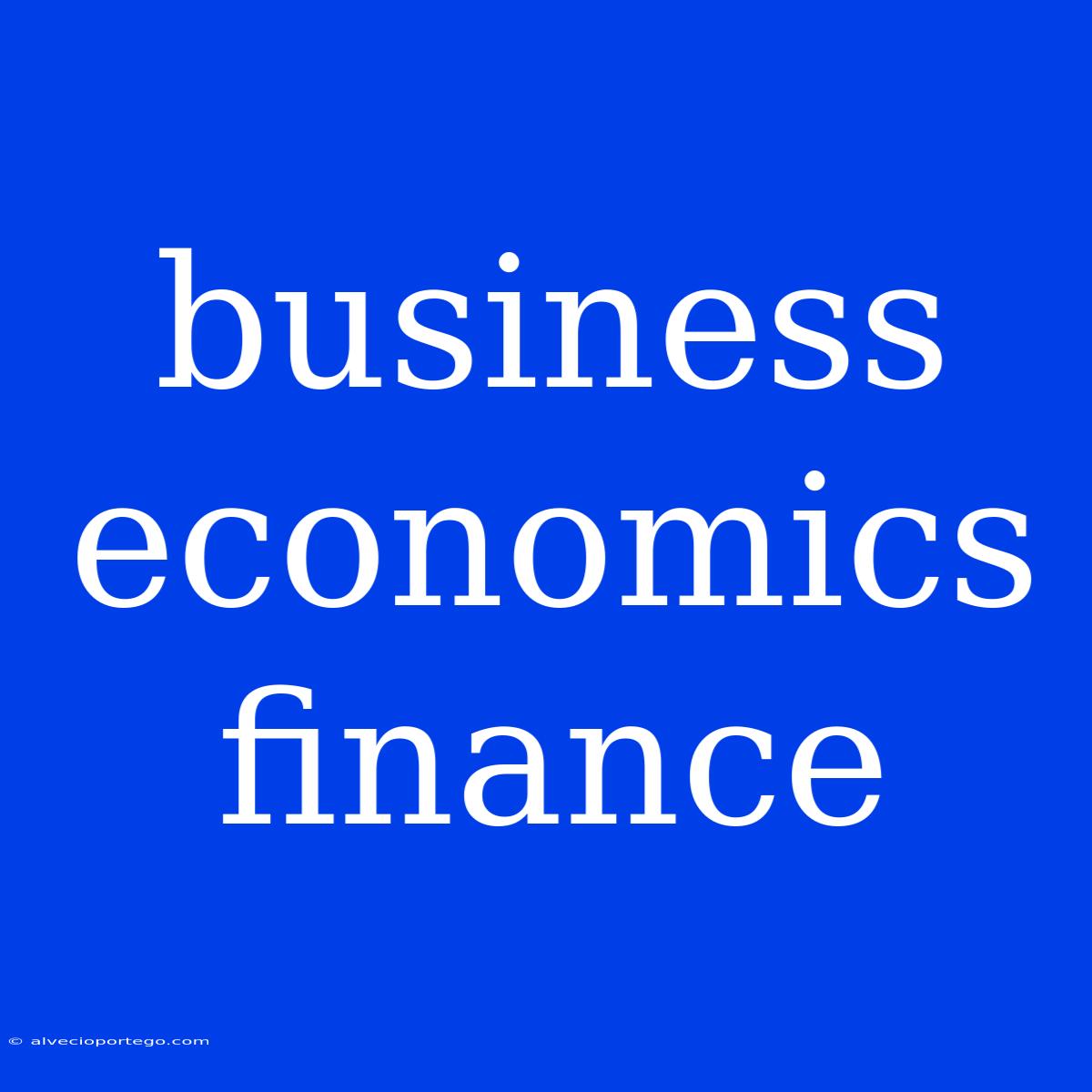 Business Economics Finance