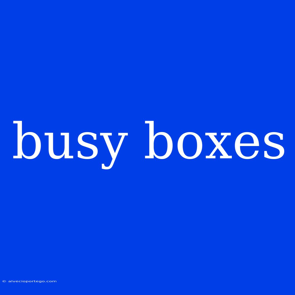 Busy Boxes