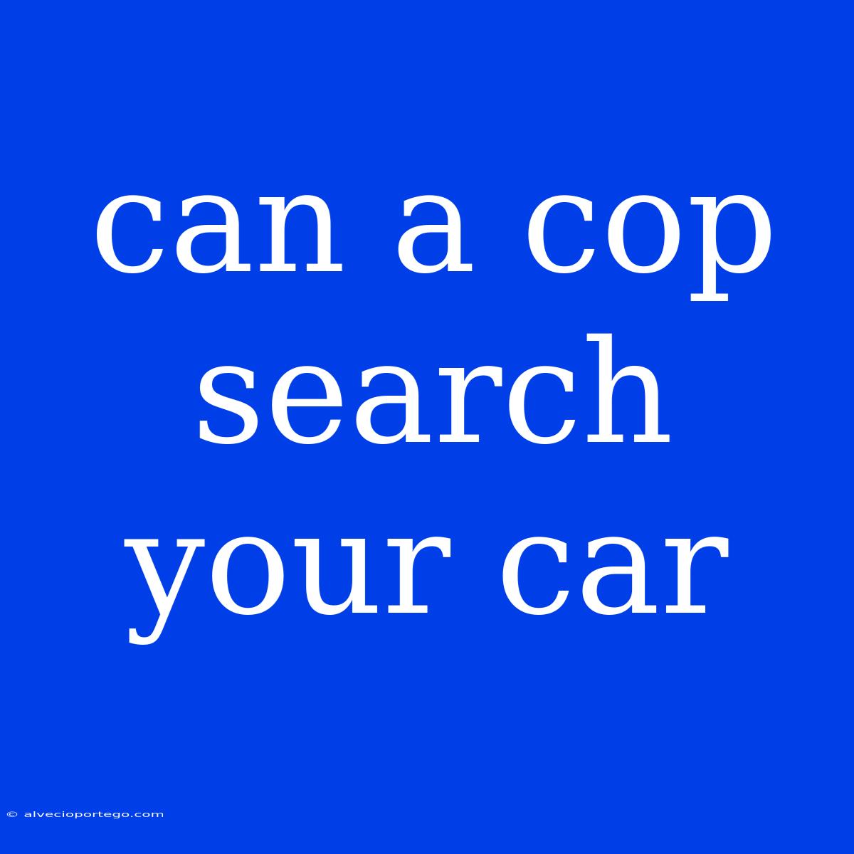 Can A Cop Search Your Car