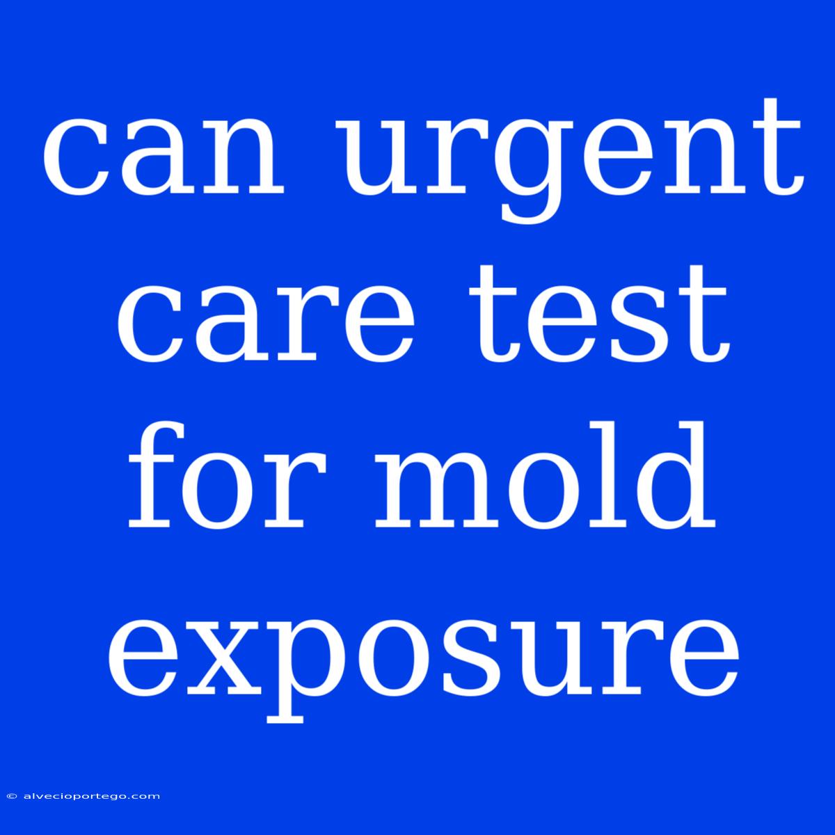 Can Urgent Care Test For Mold Exposure