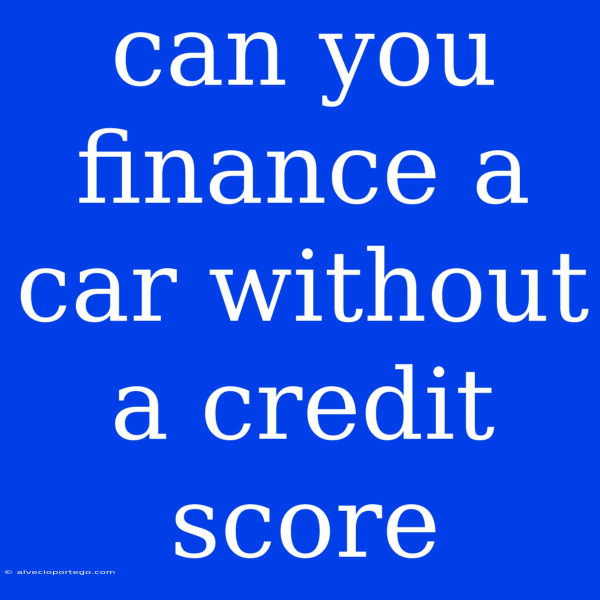 Can You Finance A Car Without A Credit Score