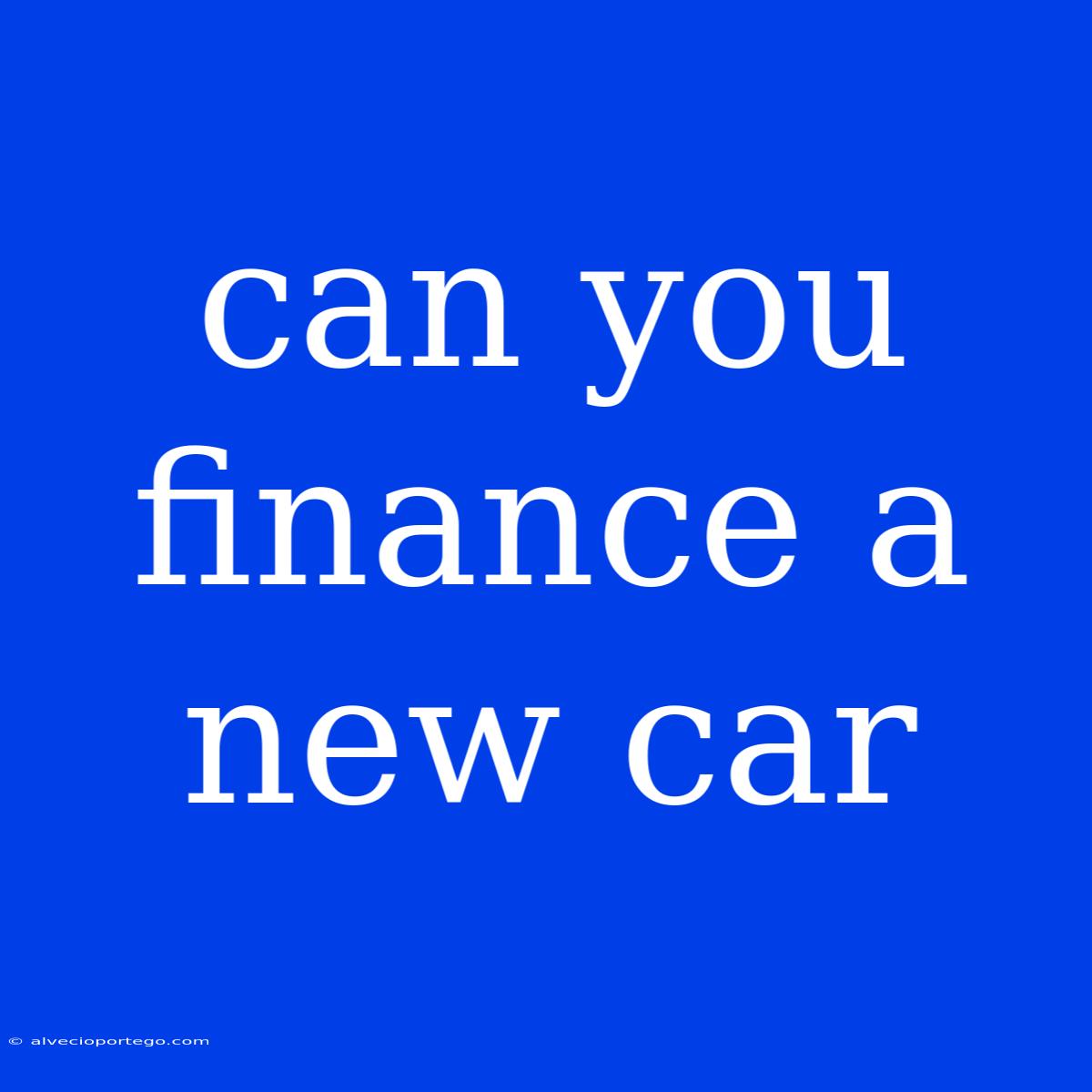 Can You Finance A New Car