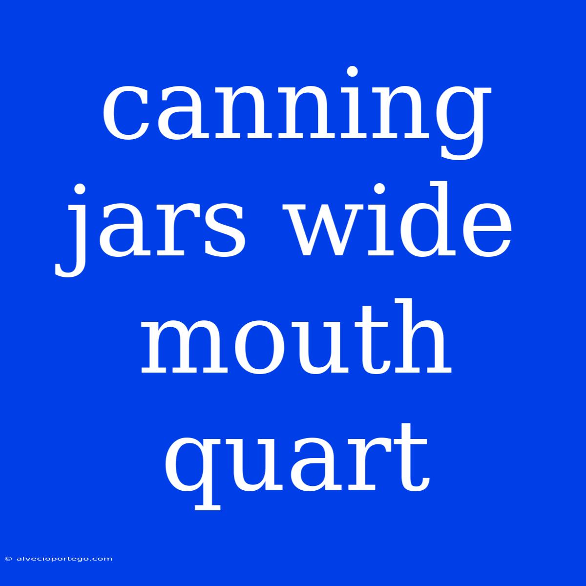 Canning Jars Wide Mouth Quart