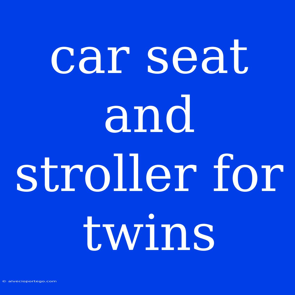 Car Seat And Stroller For Twins