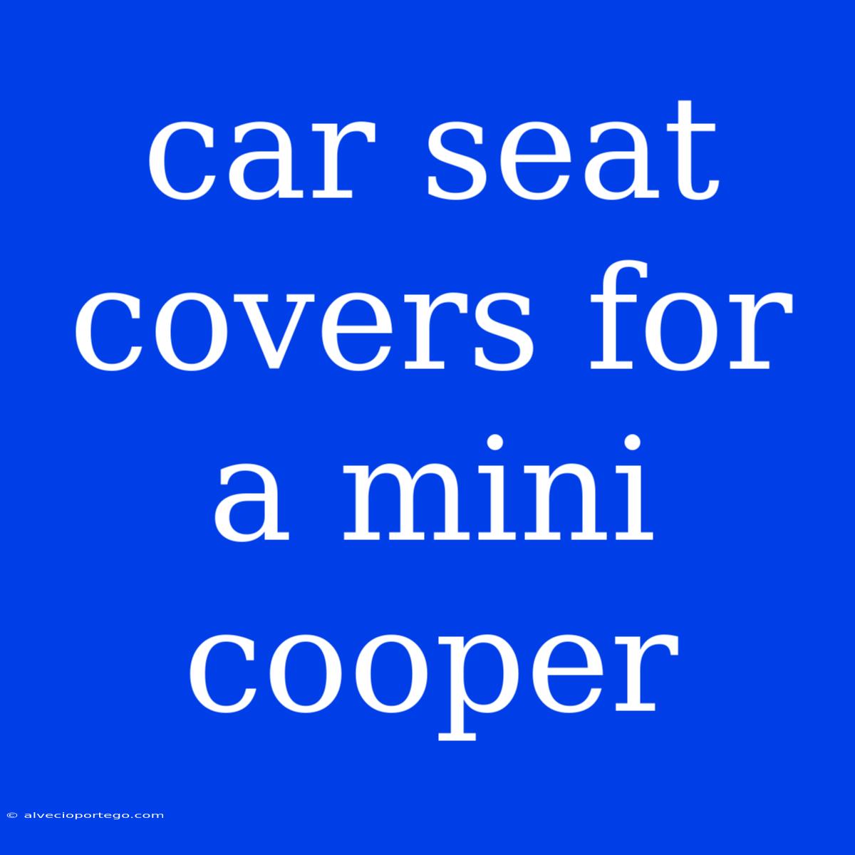 Car Seat Covers For A Mini Cooper