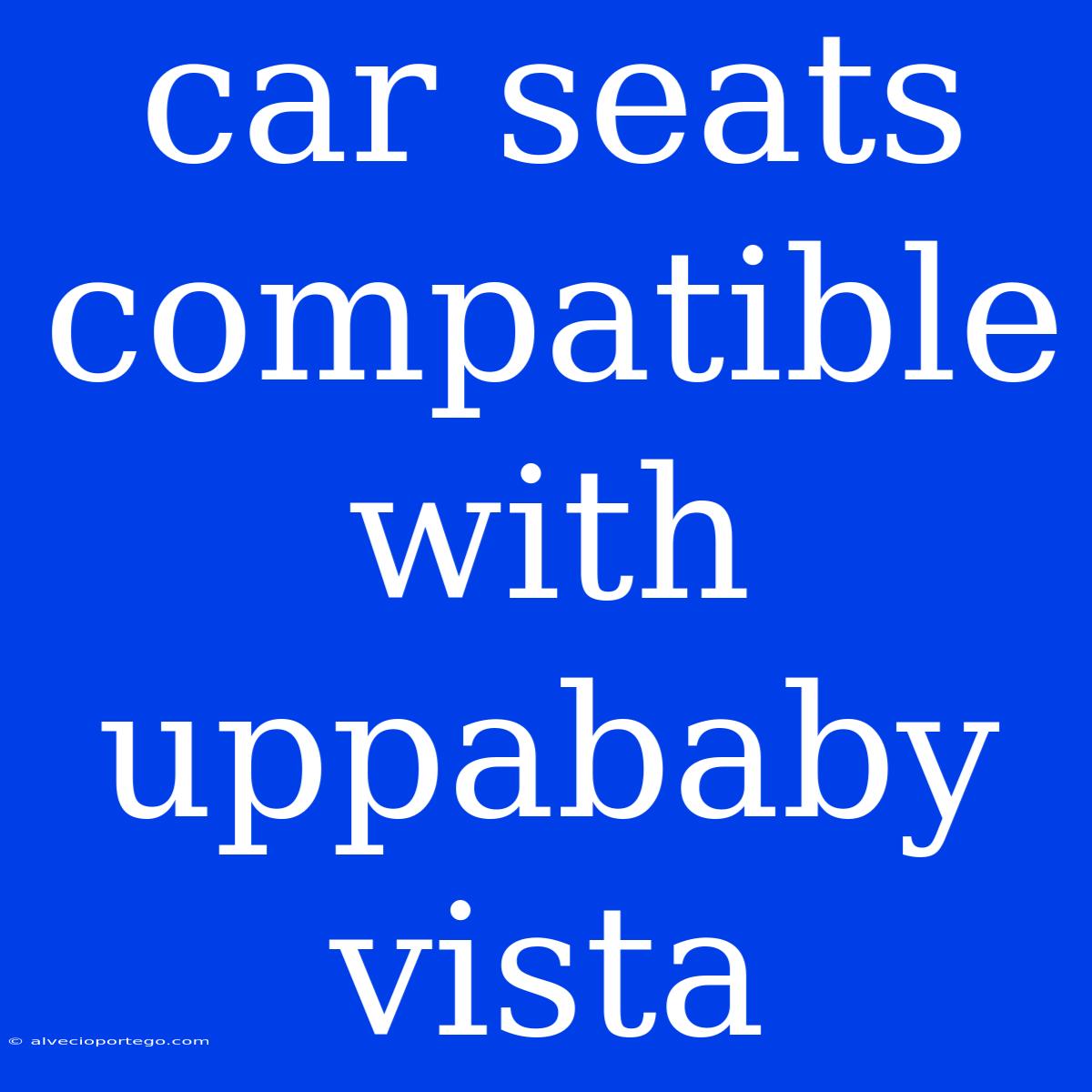 Car Seats Compatible With Uppababy Vista