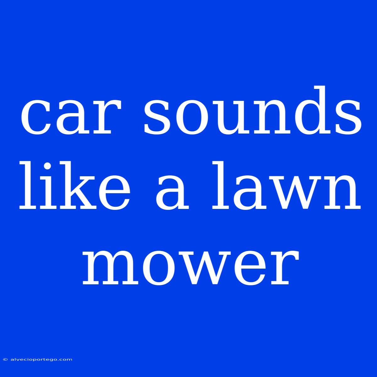 Car Sounds Like A Lawn Mower