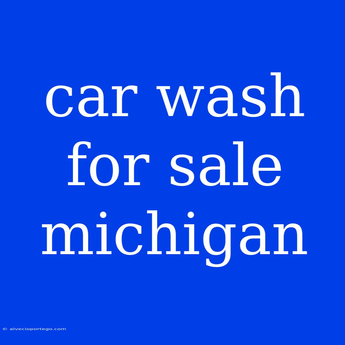 Car Wash For Sale Michigan