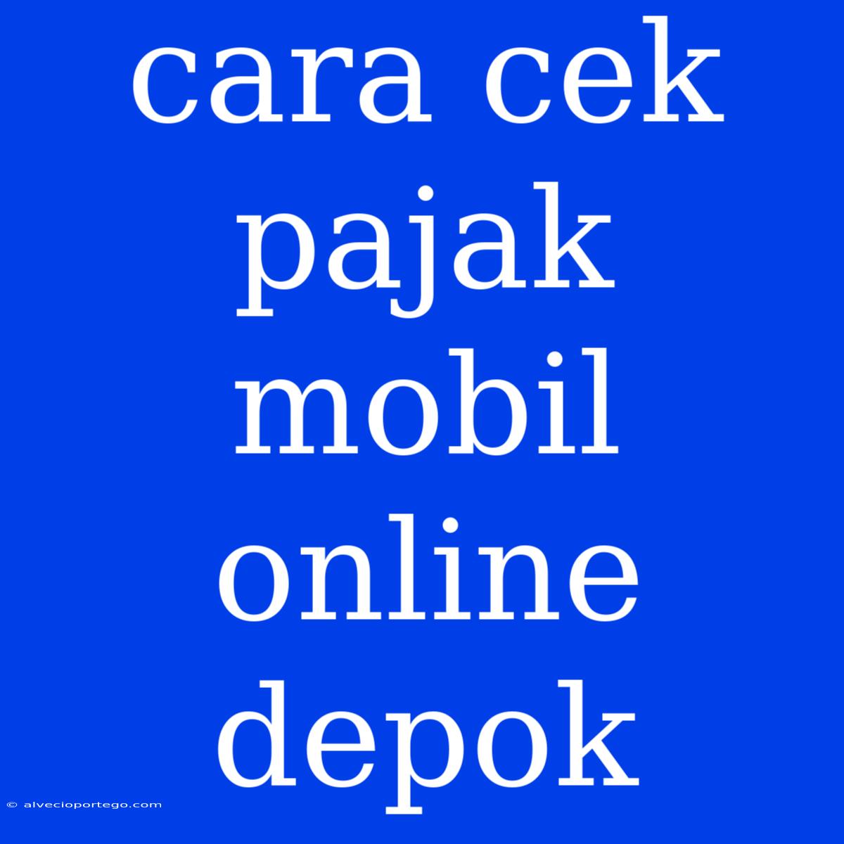 Cara Cek Pajak Mobil Online Depok