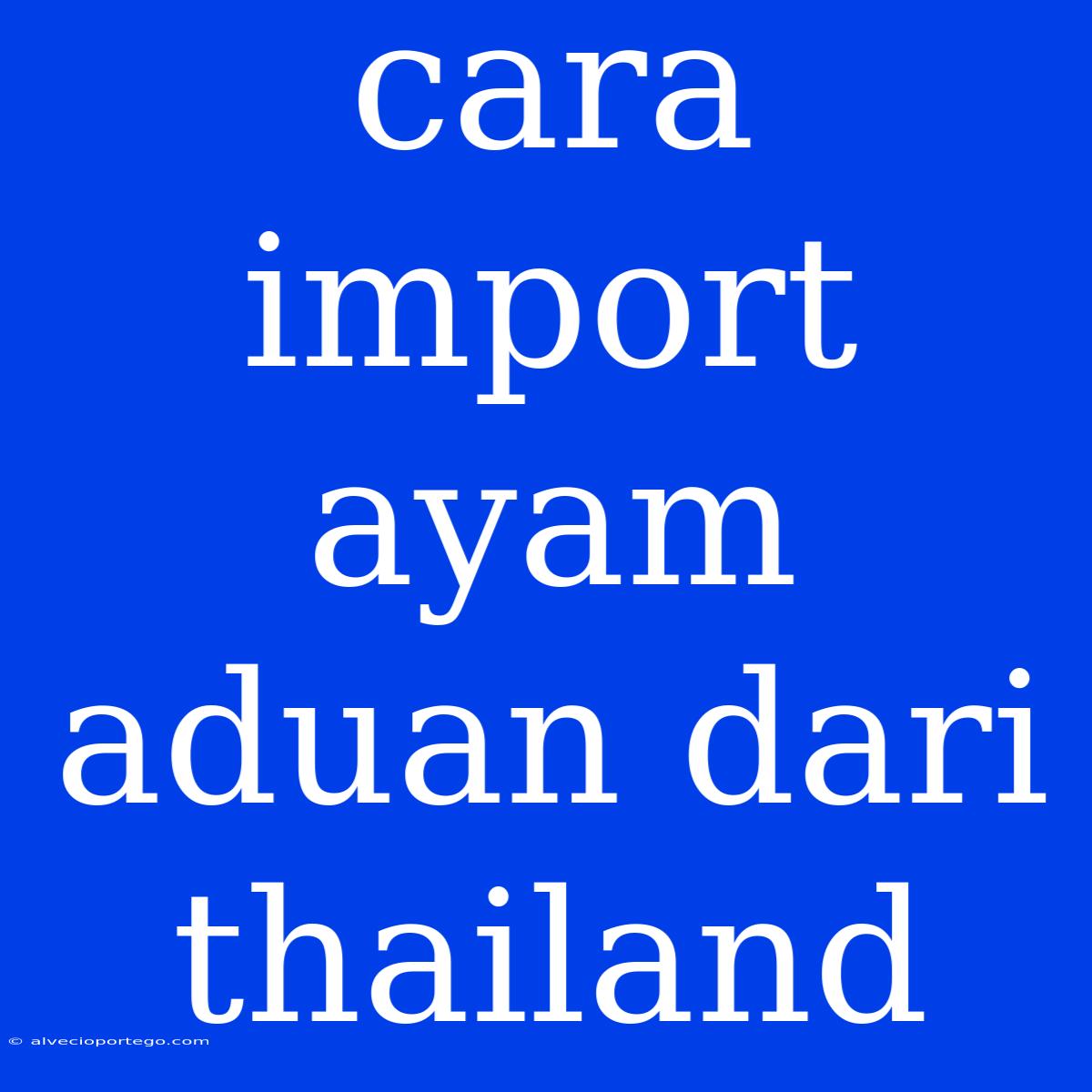 Cara Import Ayam Aduan Dari Thailand