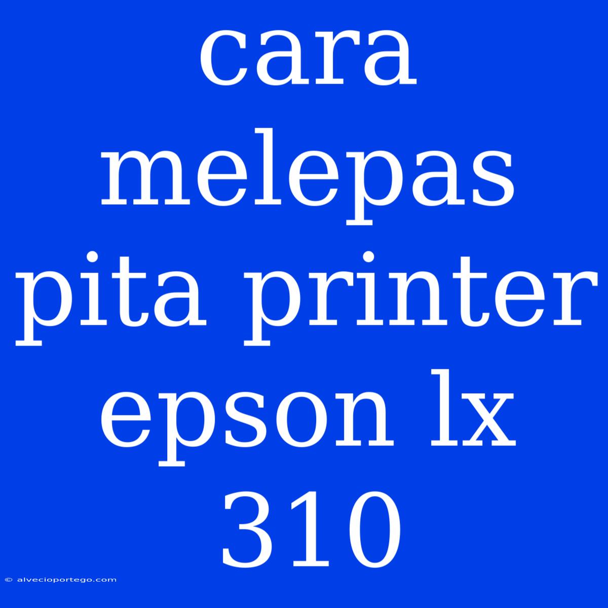 Cara Melepas Pita Printer Epson Lx 310