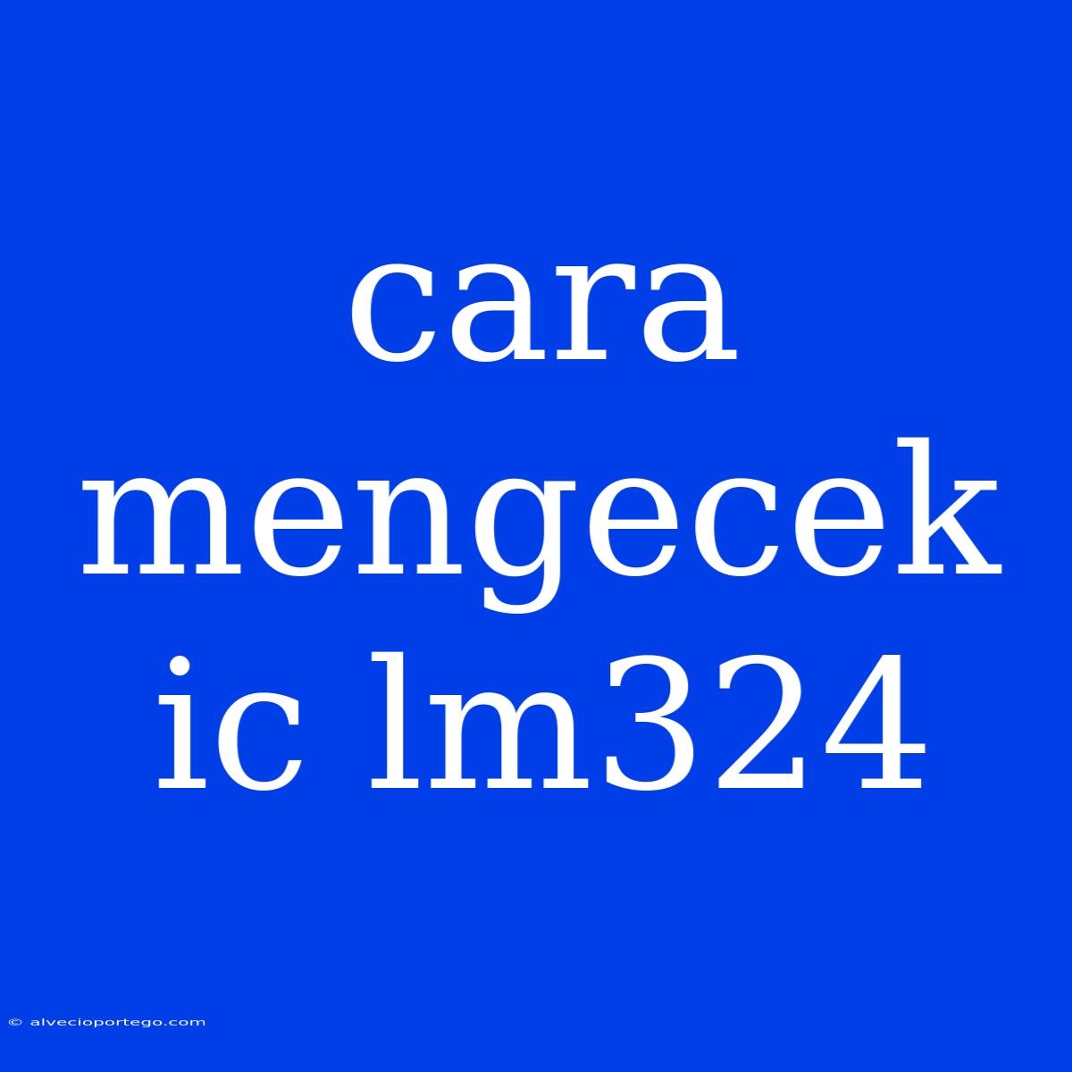 Cara Mengecek Ic Lm324