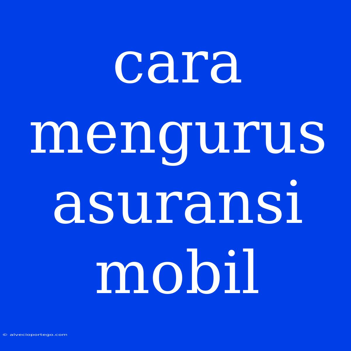 Cara Mengurus Asuransi Mobil