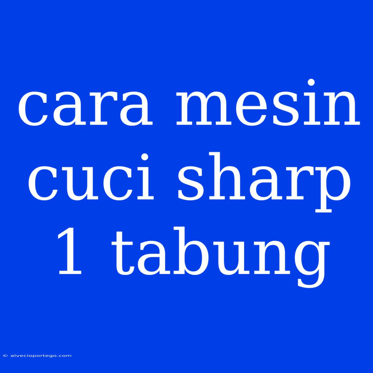 Cara Mesin Cuci Sharp 1 Tabung