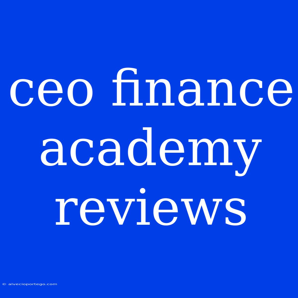 Ceo Finance Academy Reviews