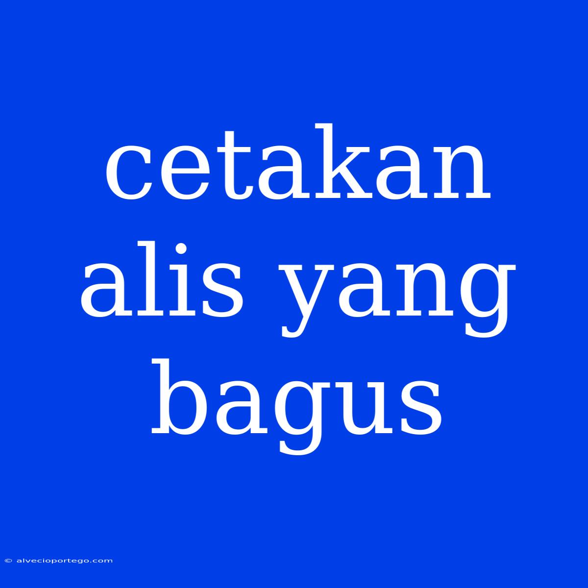 Cetakan Alis Yang Bagus