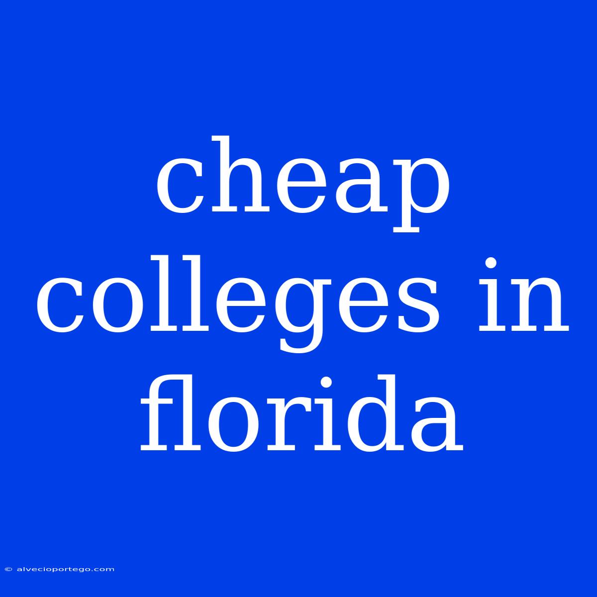 Cheap Colleges In Florida