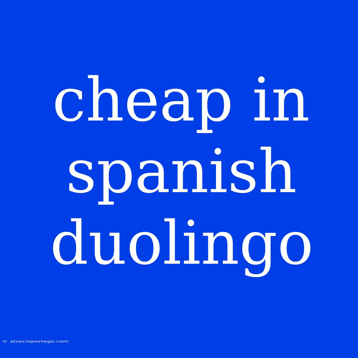 Cheap In Spanish Duolingo