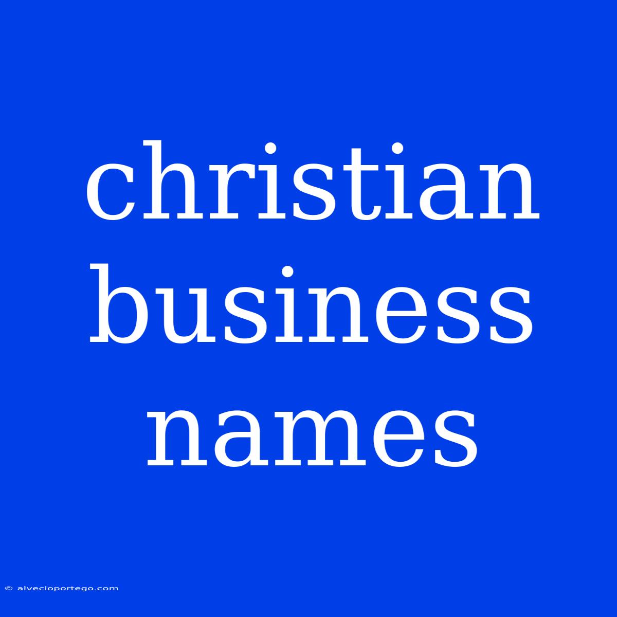 Christian Business Names