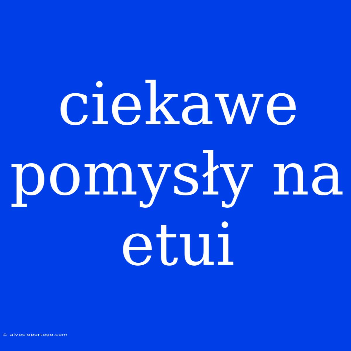 Ciekawe Pomysły Na Etui