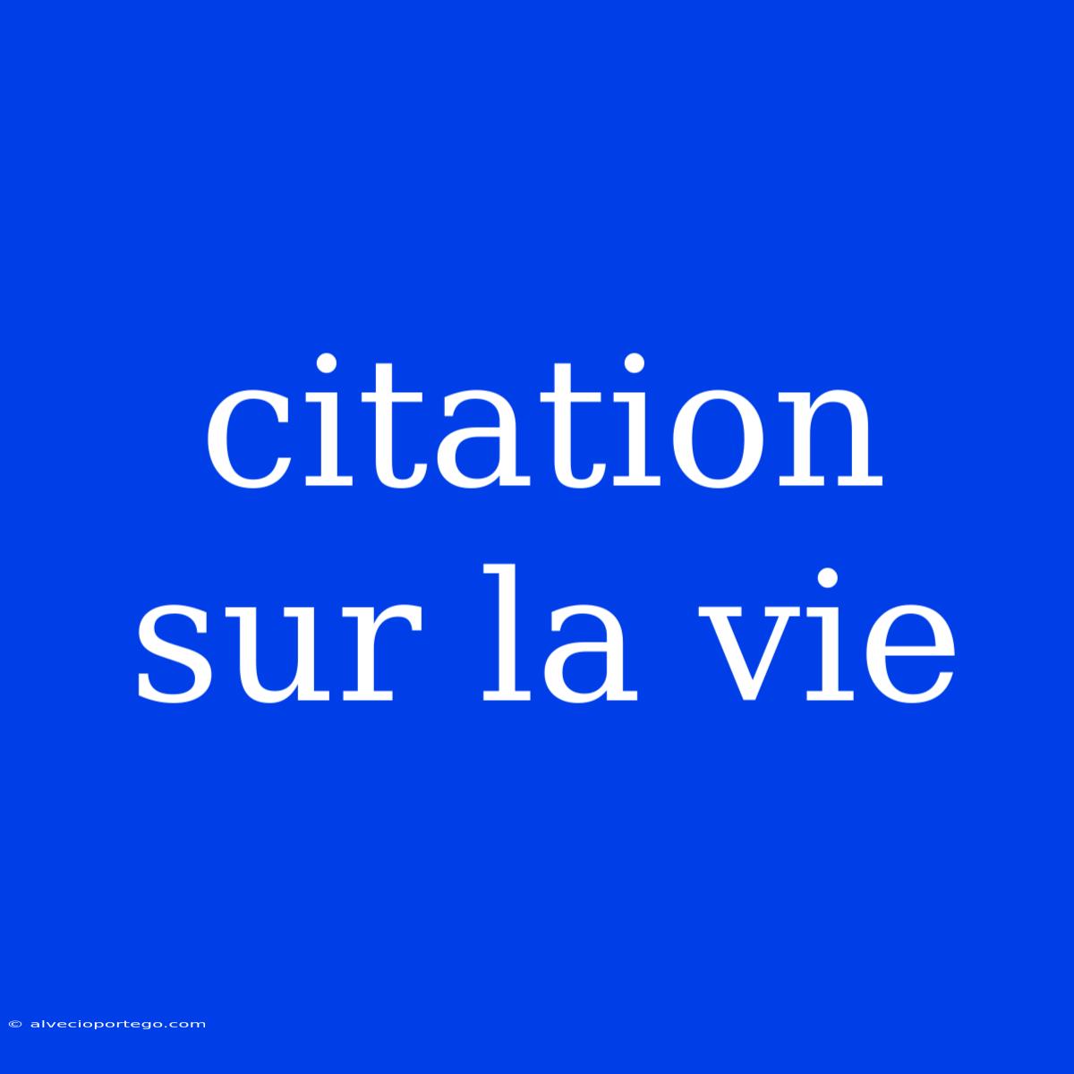 Citation Sur La Vie