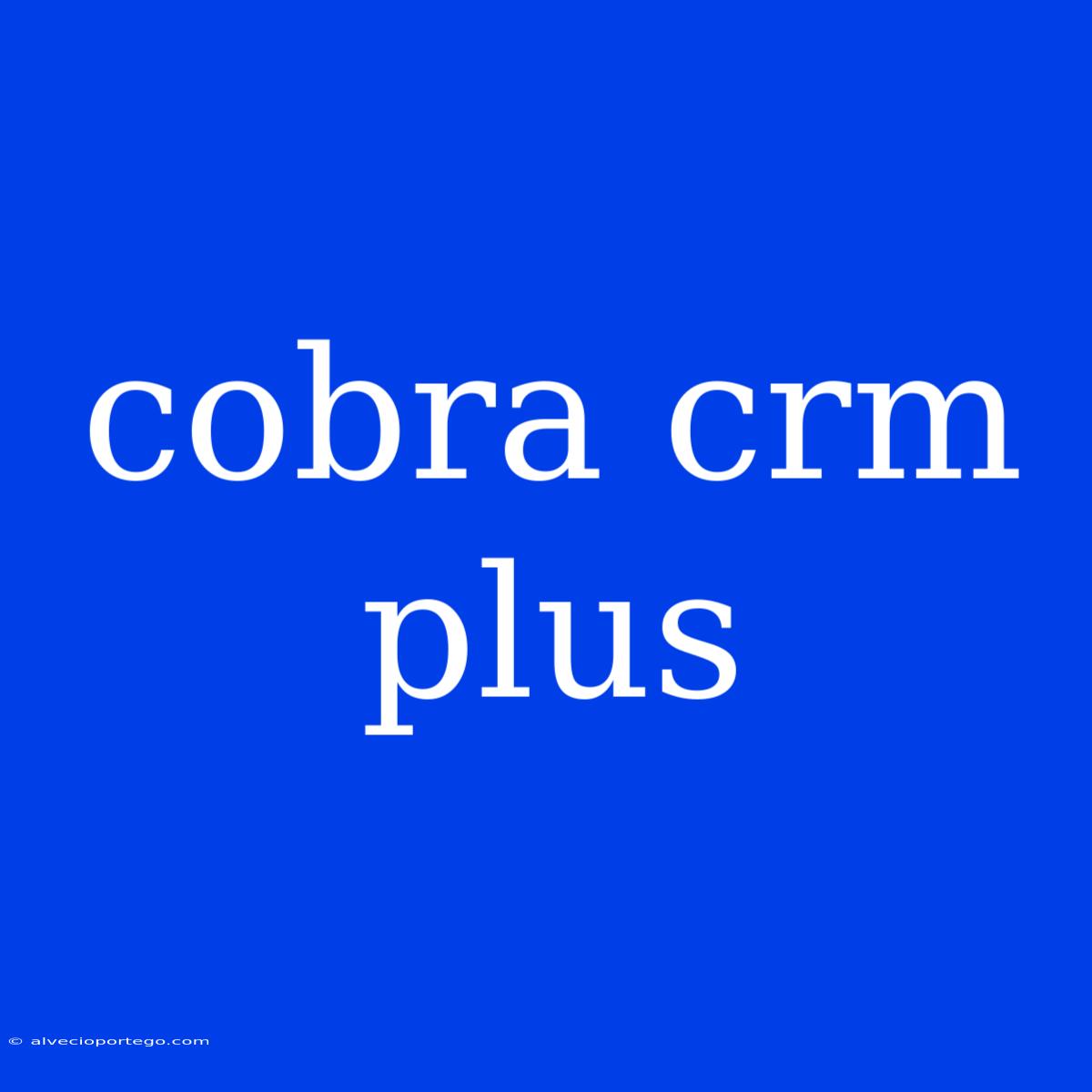 Cobra Crm Plus