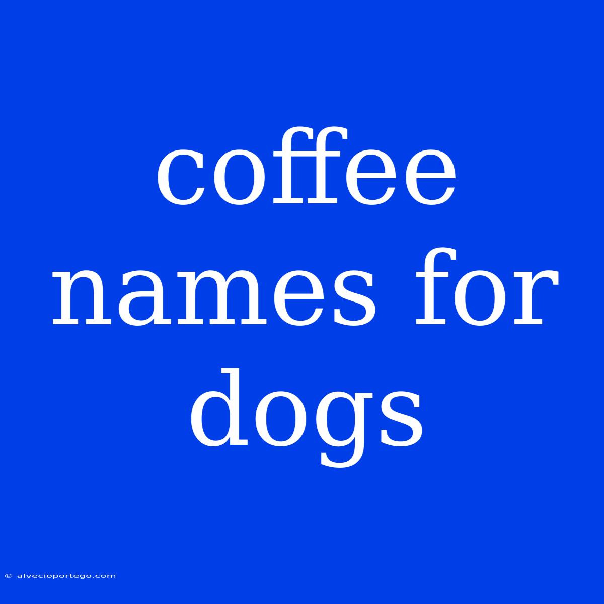 Coffee Names For Dogs