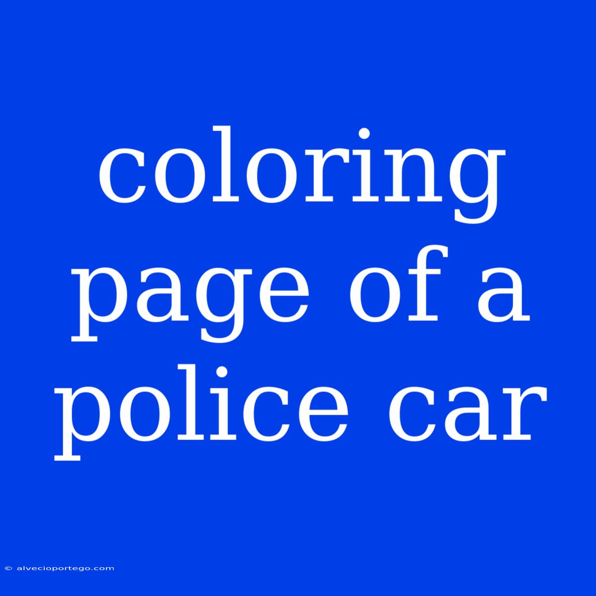 Coloring Page Of A Police Car