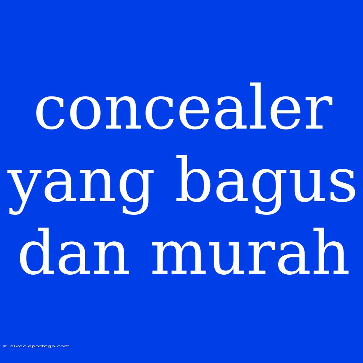 Concealer Yang Bagus Dan Murah