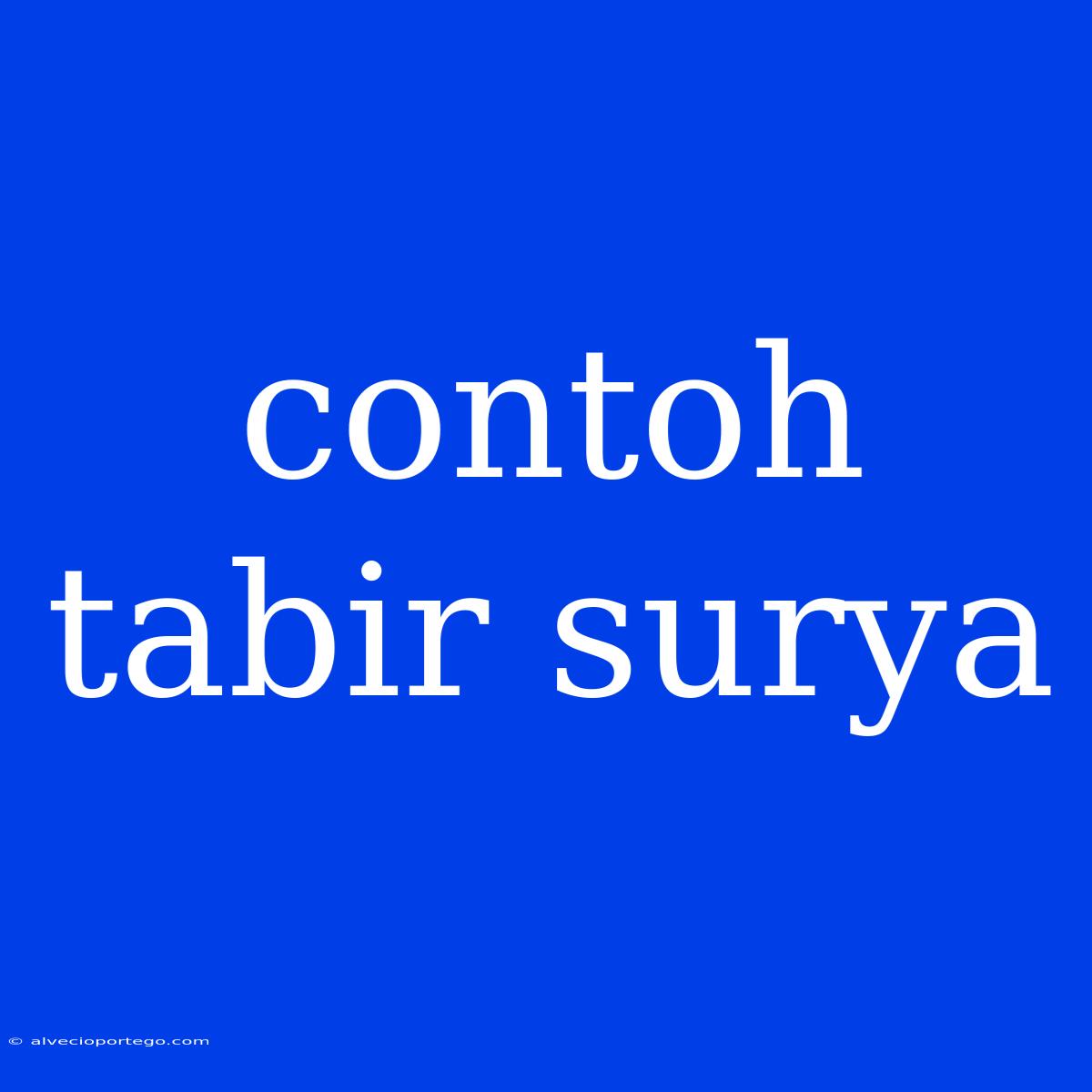 Contoh Tabir Surya