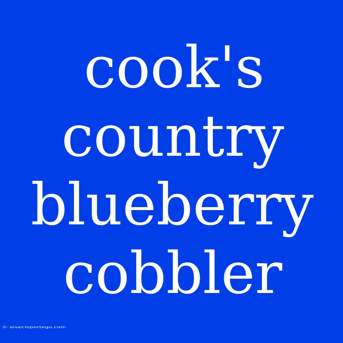 Cook's Country Blueberry Cobbler