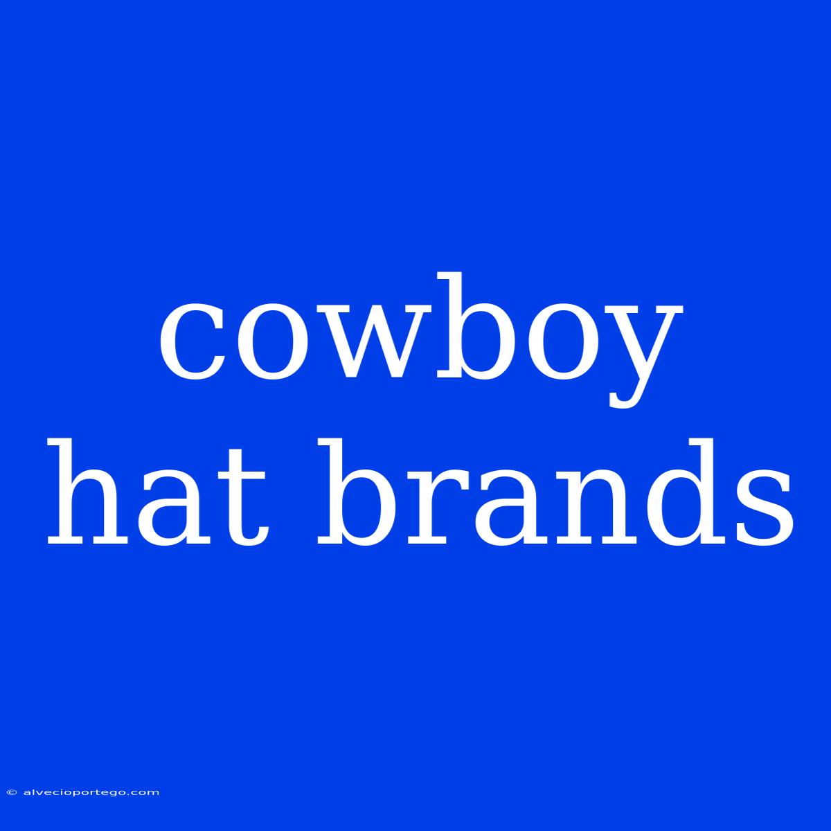 Cowboy Hat Brands