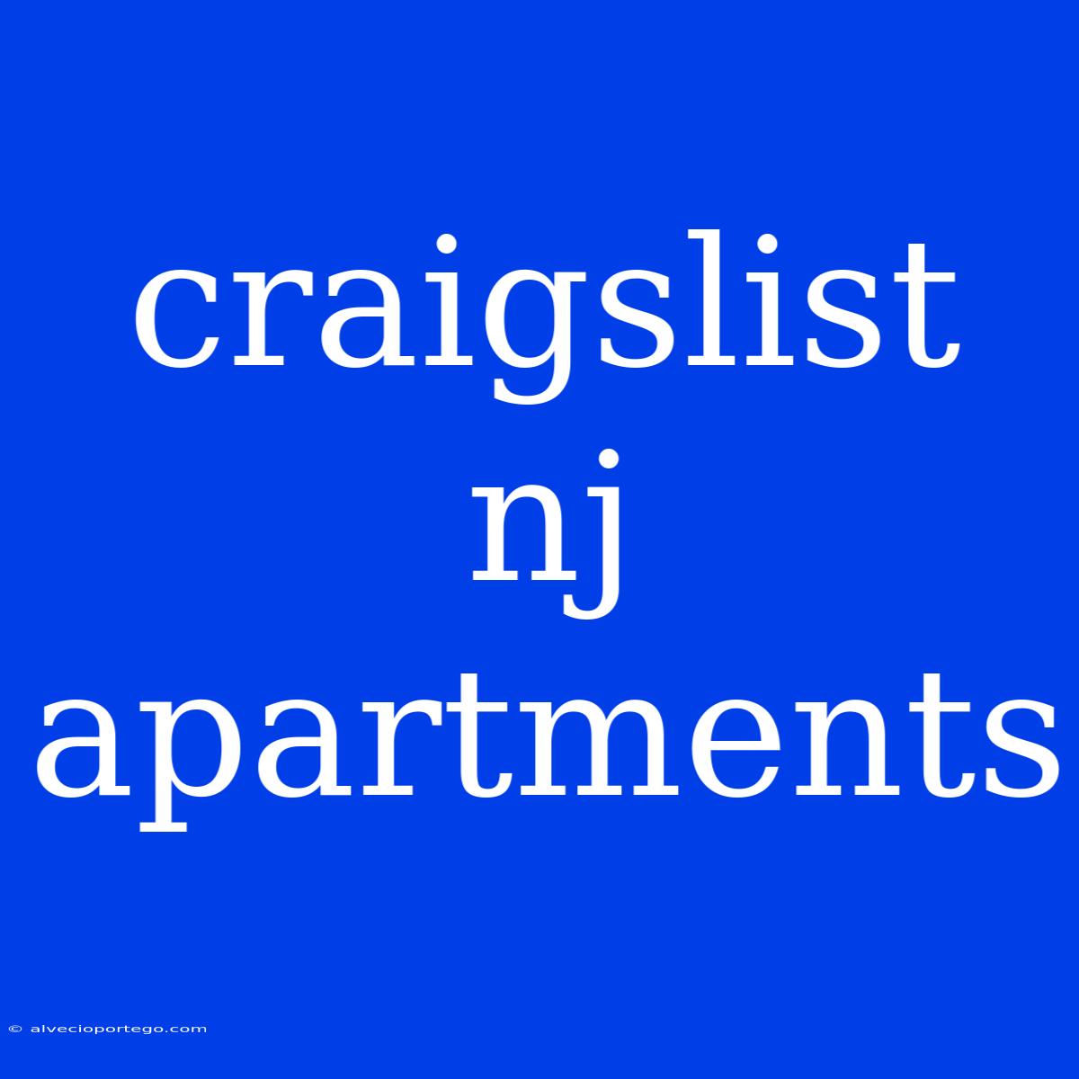 Craigslist Nj Apartments