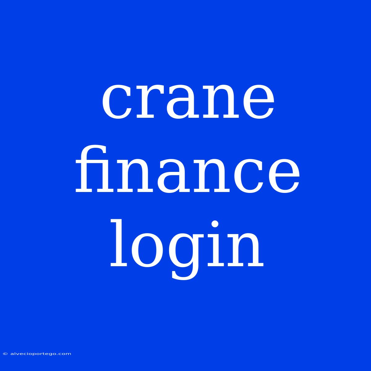 Crane Finance Login