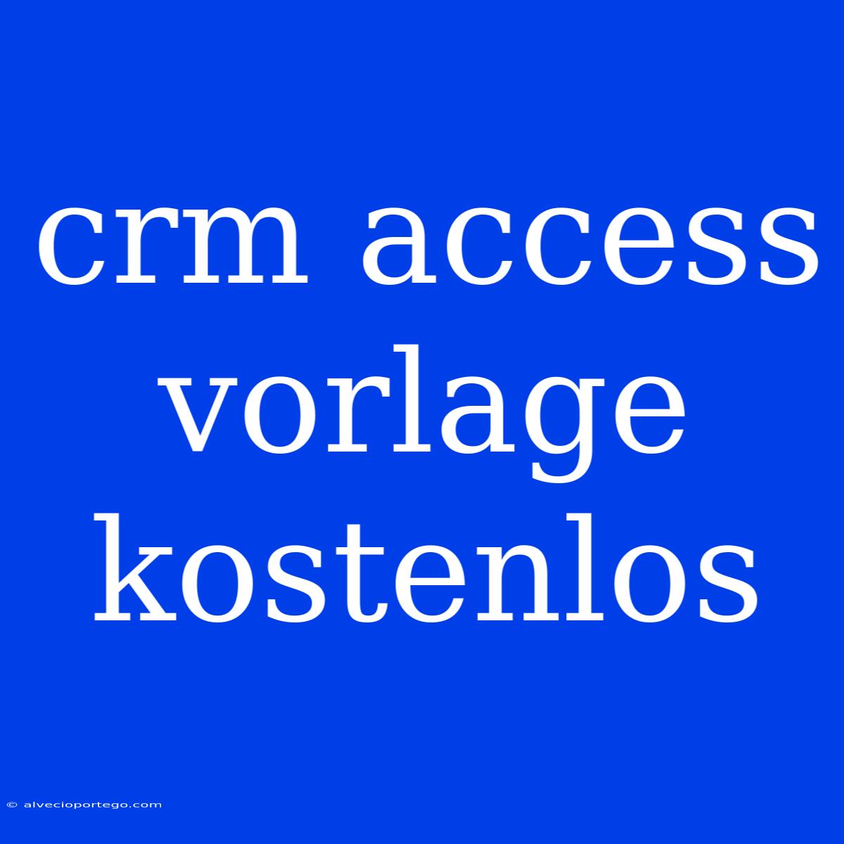 Crm Access Vorlage Kostenlos