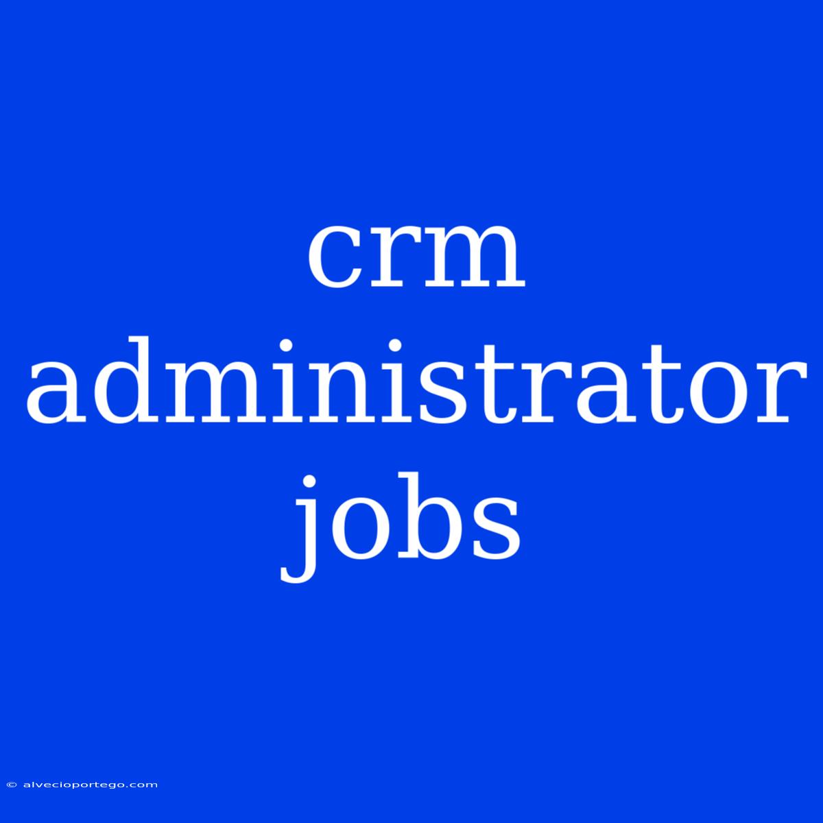 Crm Administrator Jobs