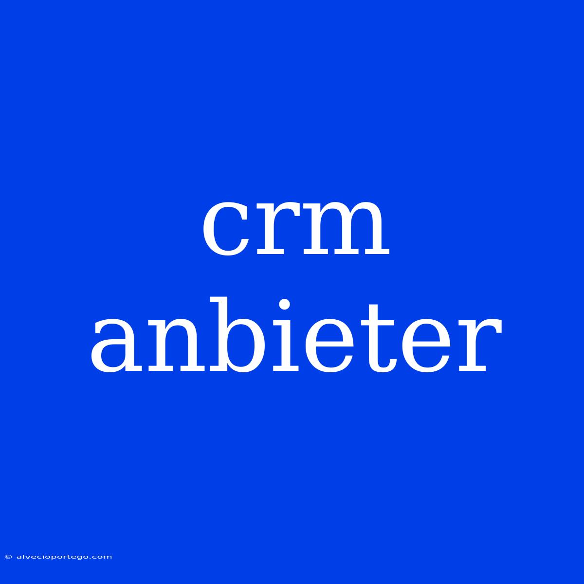 Crm Anbieter