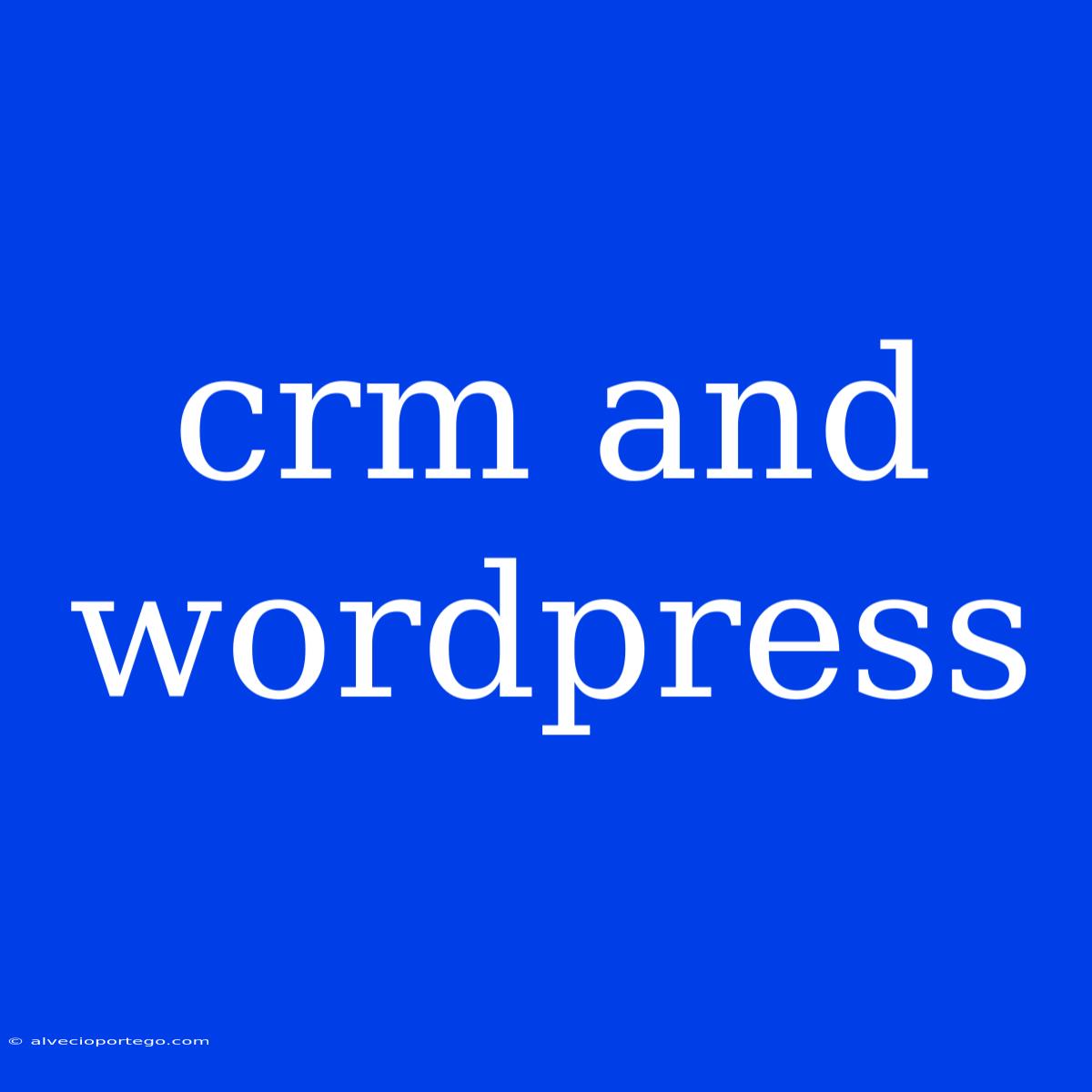 Crm And Wordpress