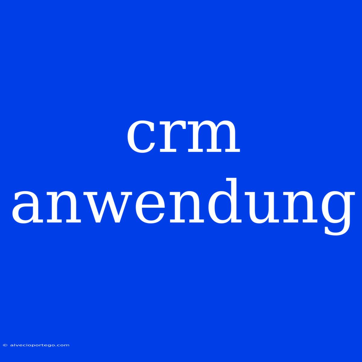 Crm Anwendung